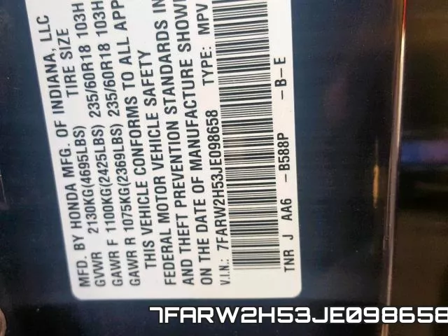 7FARW2H53JE098658 фото 2
