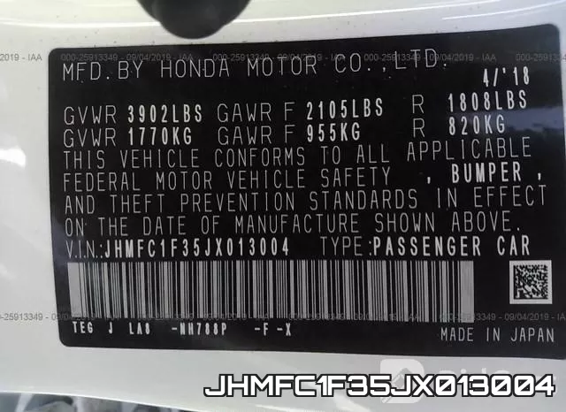 JHMFC1F35JX013004 фото 10