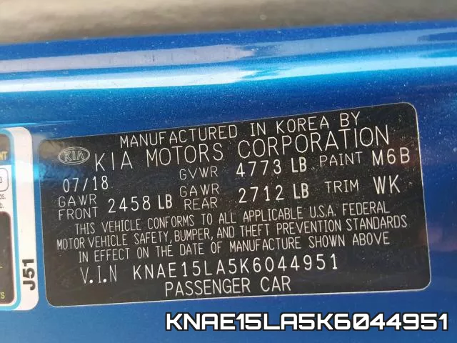 KNAE15LA5K6044951 фото 2