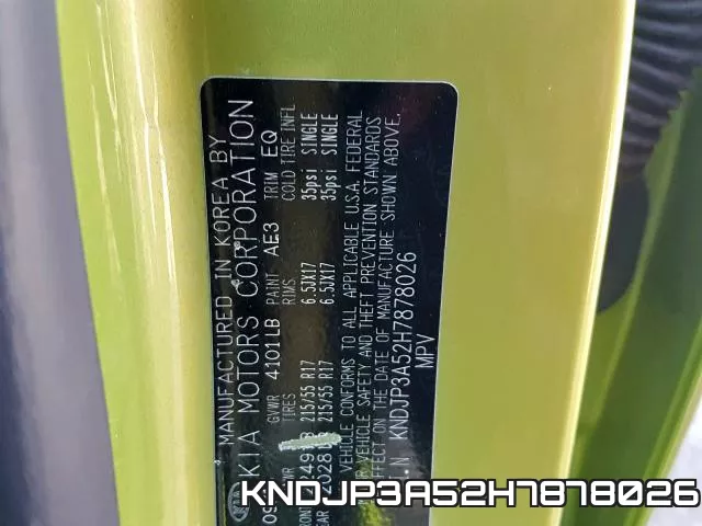 KNDJP3A52H7878026 фото 2