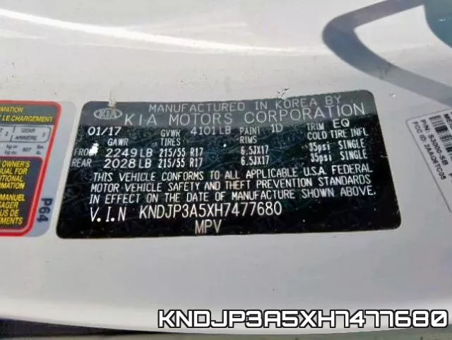 KNDJP3A5XH7477680 фото 2