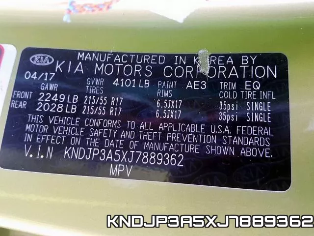 KNDJP3A5XJ7889362 фото 2