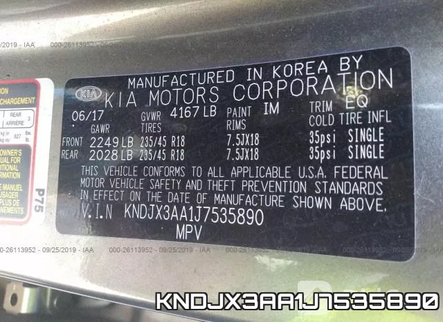 KNDJX3AA1J7535890 фото 10