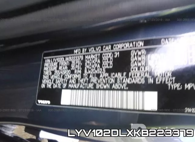 LYV102DLXKB223379 фото 10