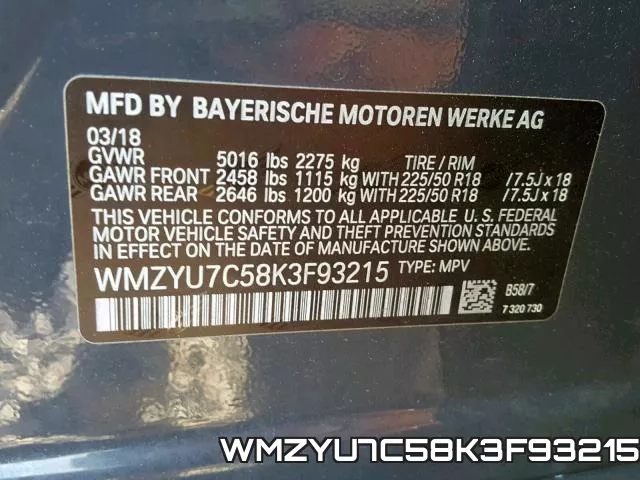 WMZYU7C58K3F93215 фото 2