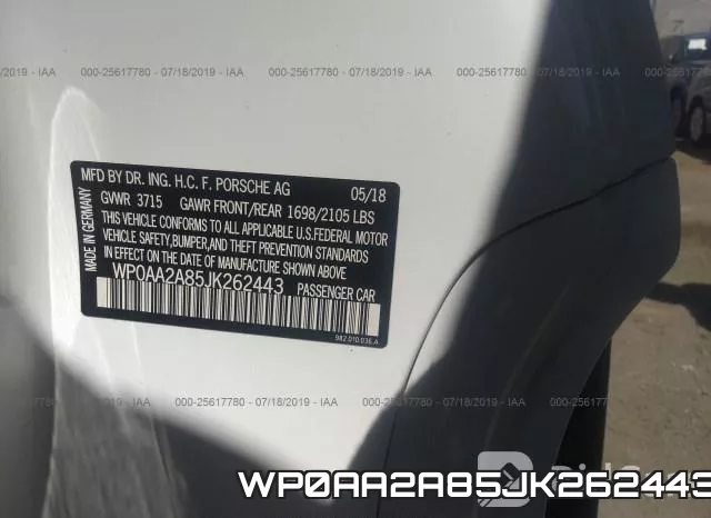 WP0AA2A85JK262443 фото 10