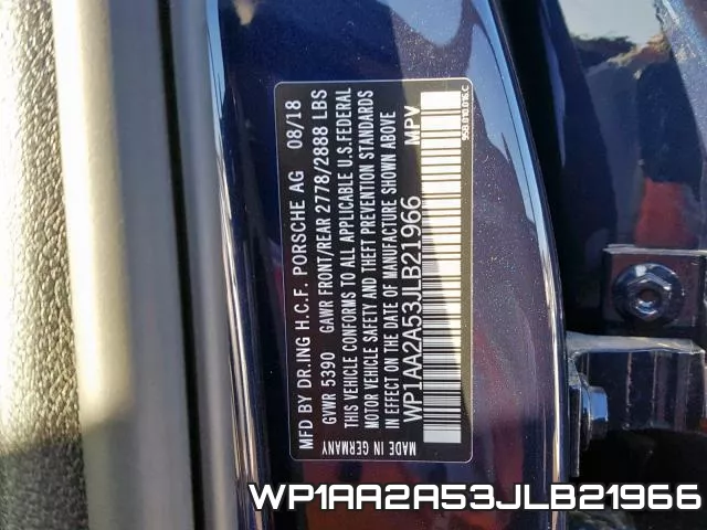 WP1AA2A53JLB21966 фото 2