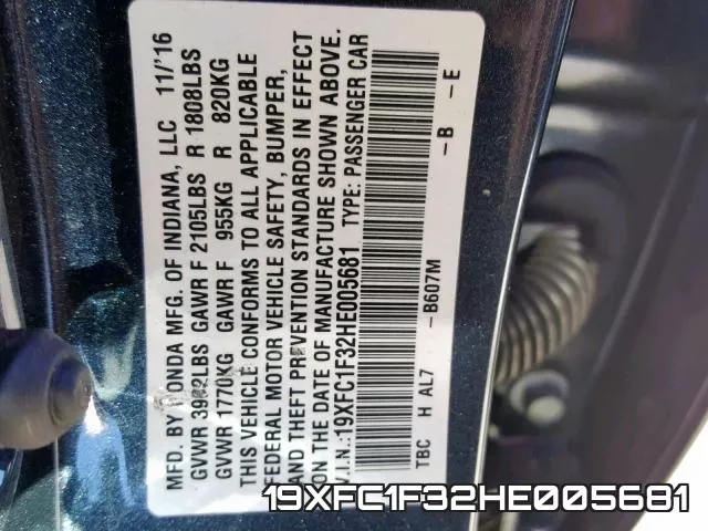 19XFC1F32HE005681 фото 2