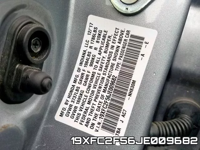 19XFC2F56JE009682 фото 2