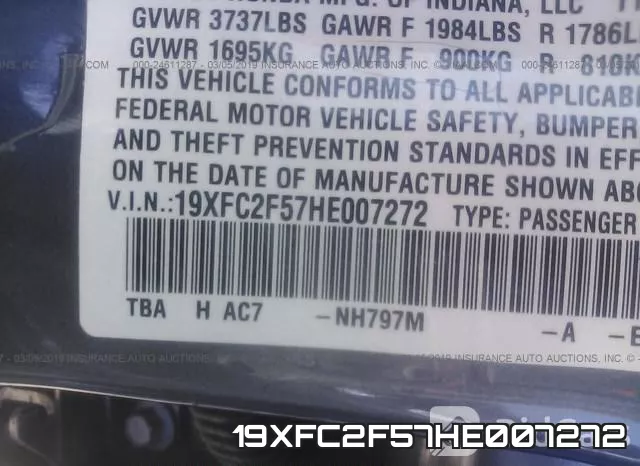 19XFC2F57HE007272 фото 10