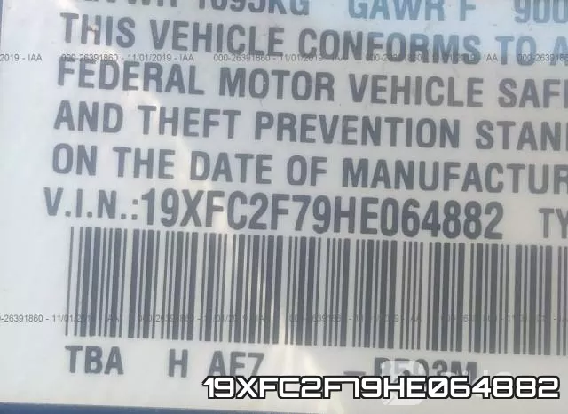 19XFC2F79HE064882 фото 10