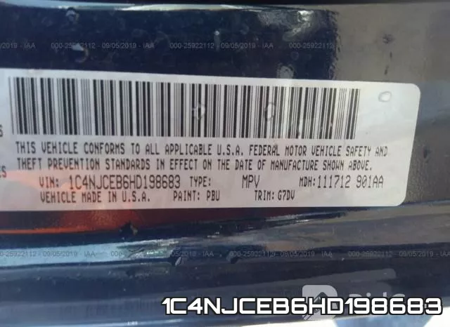 1C4NJCEB6HD198683 фото 9