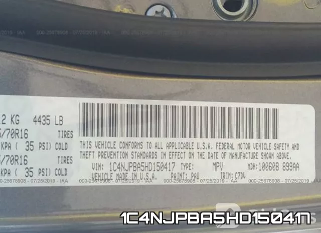 1C4NJPBA5HD150417 фото 10