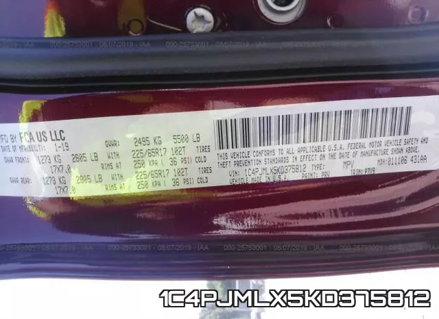 1C4PJMLX5KD375812 фото 10