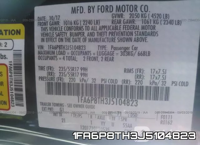 1FA6P8TH3J5104823 фото 10