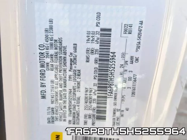 1FA6P8TH5H5255964 фото 2
