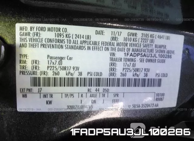 1FADP5AU3JL100286 фото 10