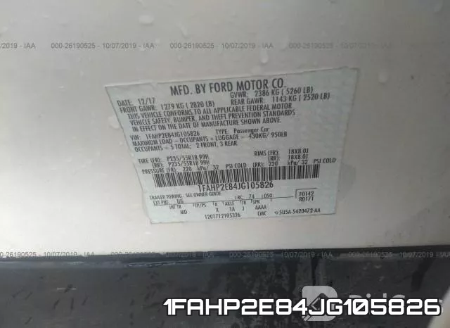1FAHP2E84JG105826 фото 10