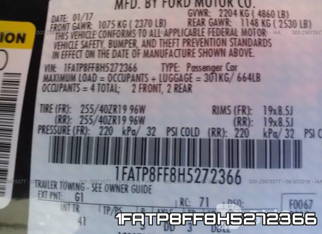 1FATP8FF8H5272366 фото 10