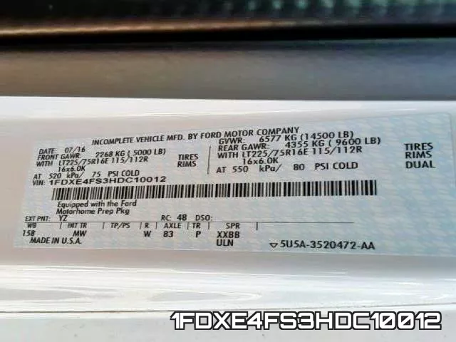 1FDXE4FS3HDC10012 фото 2