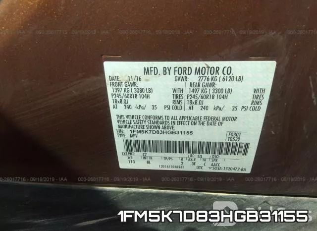1FM5K7D83HGB31155 фото 10