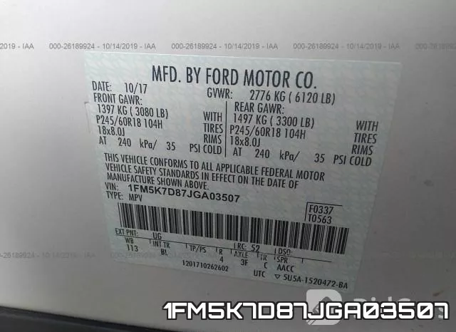 1FM5K7D87JGA03507 фото 10