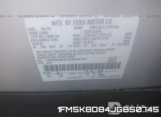1FM5K8D84JGB50745 фото 10