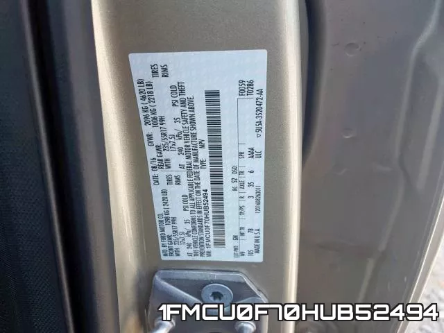 1FMCU0F70HUB52494 фото 2
