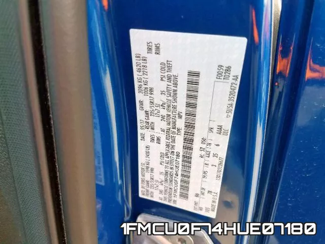 1FMCU0F74HUE07180 фото 2
