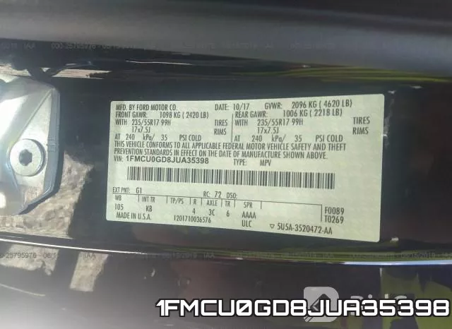 1FMCU0GD8JUA35398 фото 10