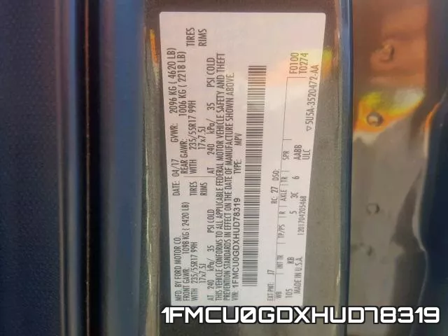 1FMCU0GDXHUD78319 фото 2