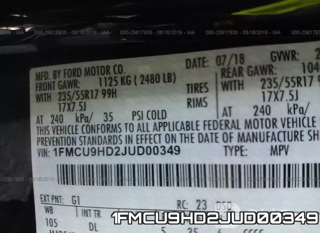 1FMCU9HD2JUD00349 фото 10