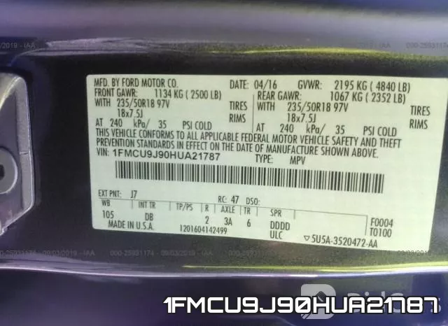 1FMCU9J90HUA21787 фото 10