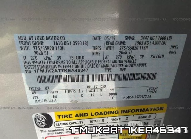 1FMJK2AT7KEA46347 фото 10