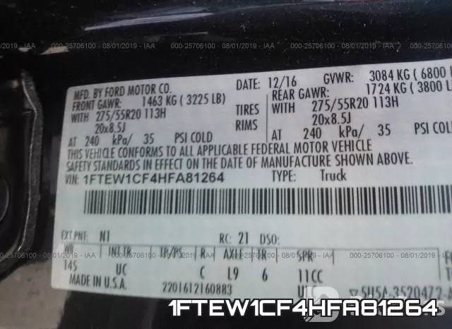 1FTEW1CF4HFA81264 фото 10