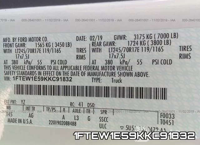 1FTEW1E59KKC91832 фото 10
