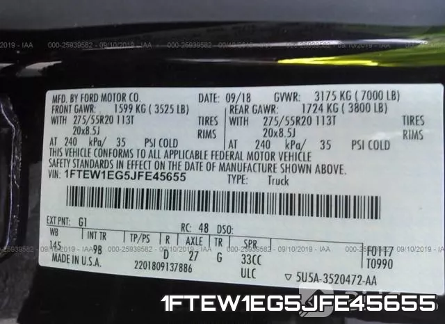 1FTEW1EG5JFE45655 фото 10
