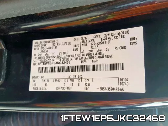 1FTEW1EP5JKC32468 фото 2