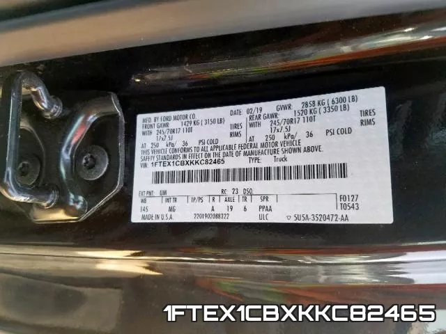 1FTEX1CBXKKC82465 фото 2