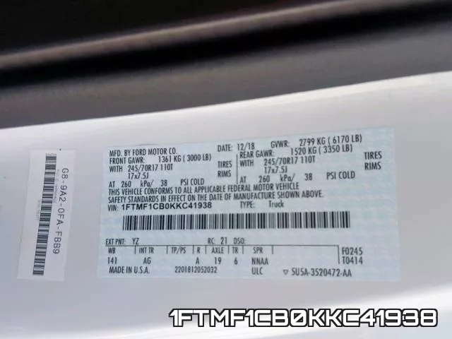1FTMF1CB0KKC41938 фото 2