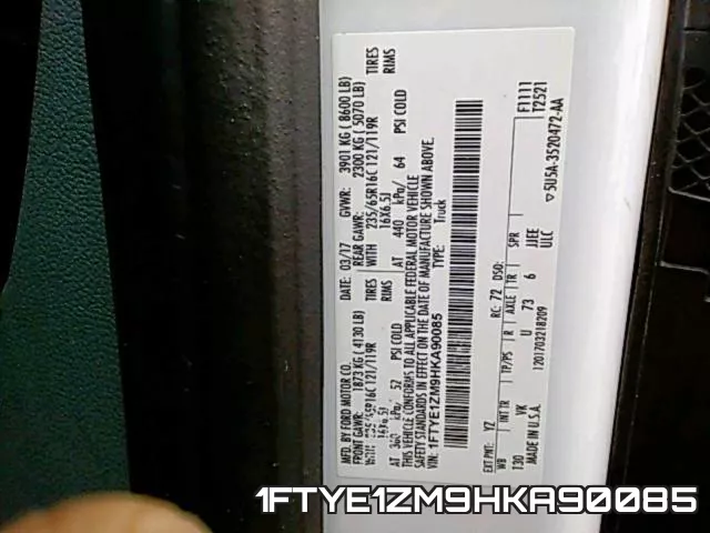 1FTYE1ZM9HKA90085 фото 2