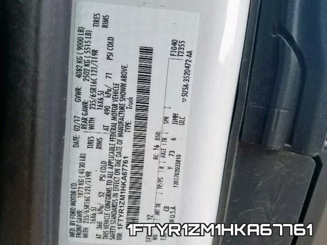 1FTYR1ZM1HKA67761 фото 2