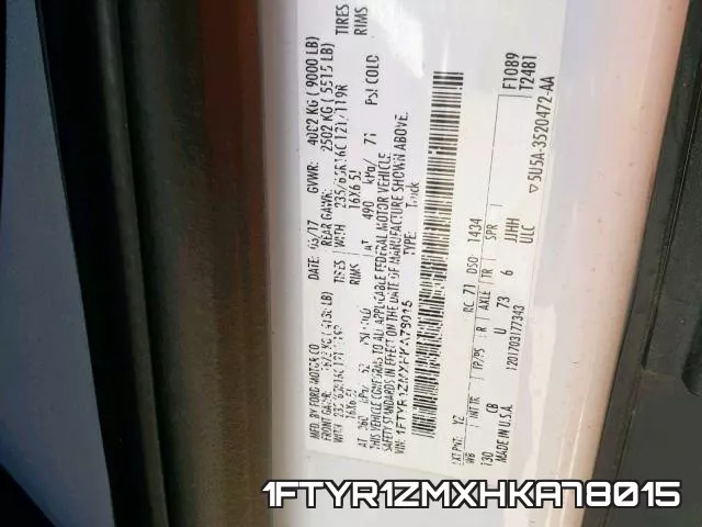 1FTYR1ZMXHKA78015 фото 2