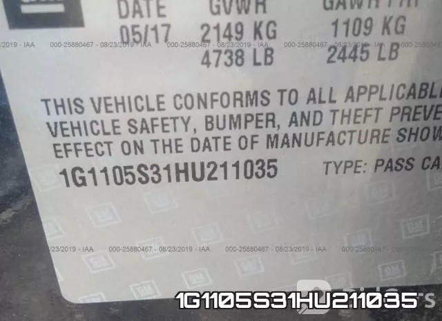 1G1105S31HU211035 фото 10