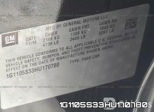 1G1105S33HU170780 фото 10
