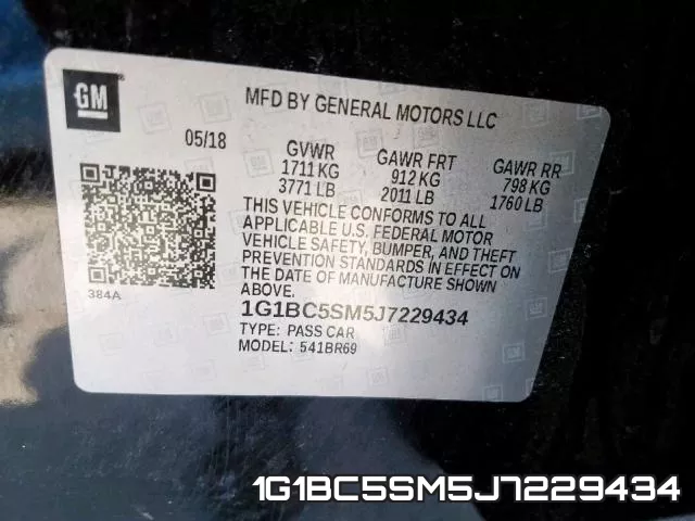 1G1BC5SM5J7229434 фото 2