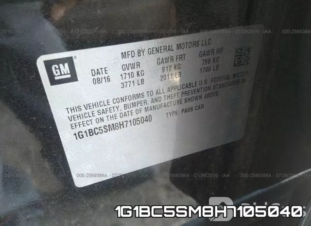 1G1BC5SM8H7105040 фото 10