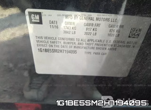 1G1BE5SM2H7194095 фото 10