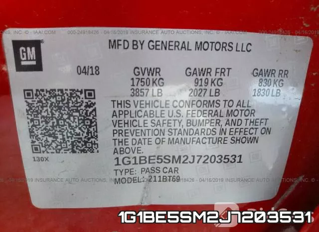 1G1BE5SM2J7203531 фото 10