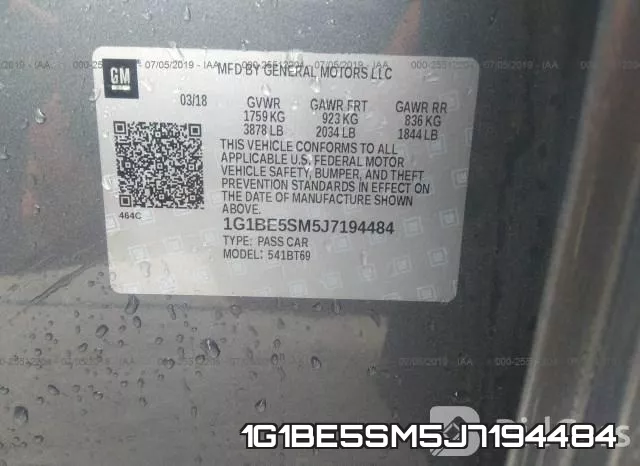 1G1BE5SM5J7194484 фото 10